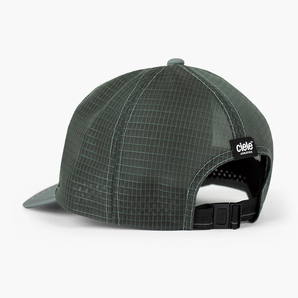 TRLCapSC - Comp - Onehundred by Ciele in dark green with higher crown design for improved air circulation and faster cooling, ideal for running