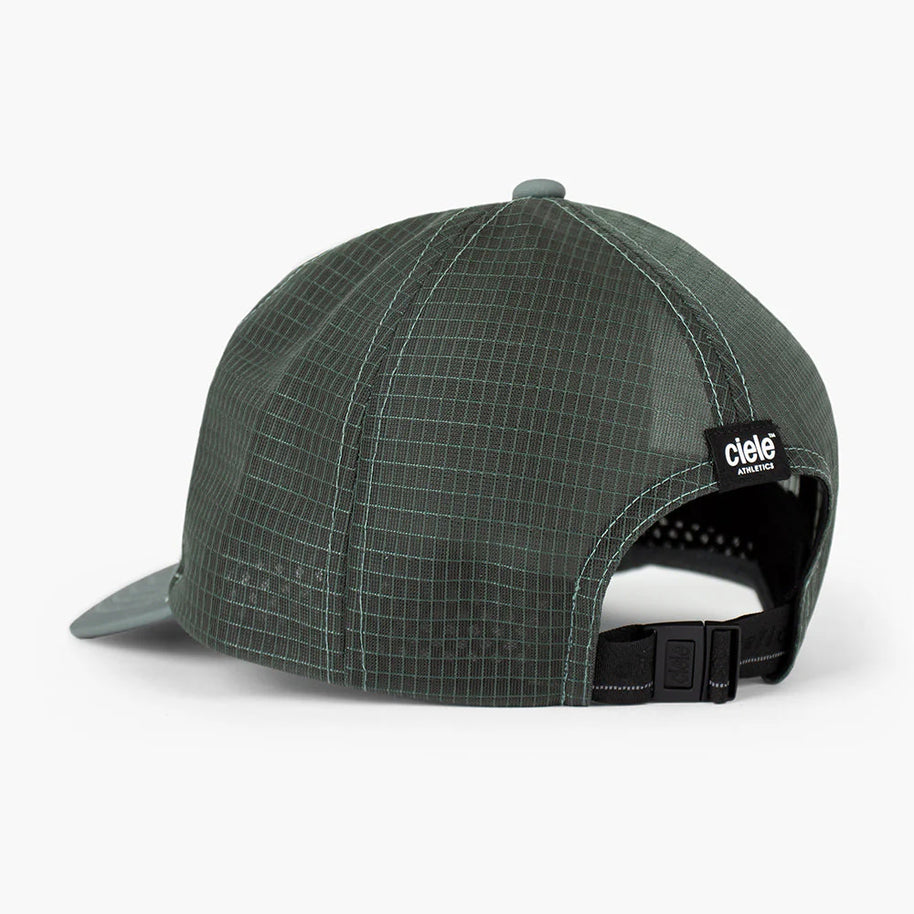 TRLCapSC - Comp - Onehundred by Ciele in dark green with higher crown design for improved air circulation and faster cooling, ideal for running