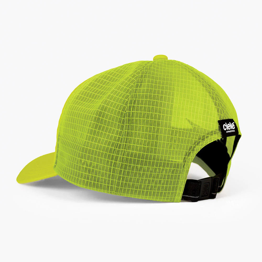 TRLCapSC - Comp - Onehundred by Ciele in bright yellow with higher crown for better air circulation, lightweight running cap for faster cooling