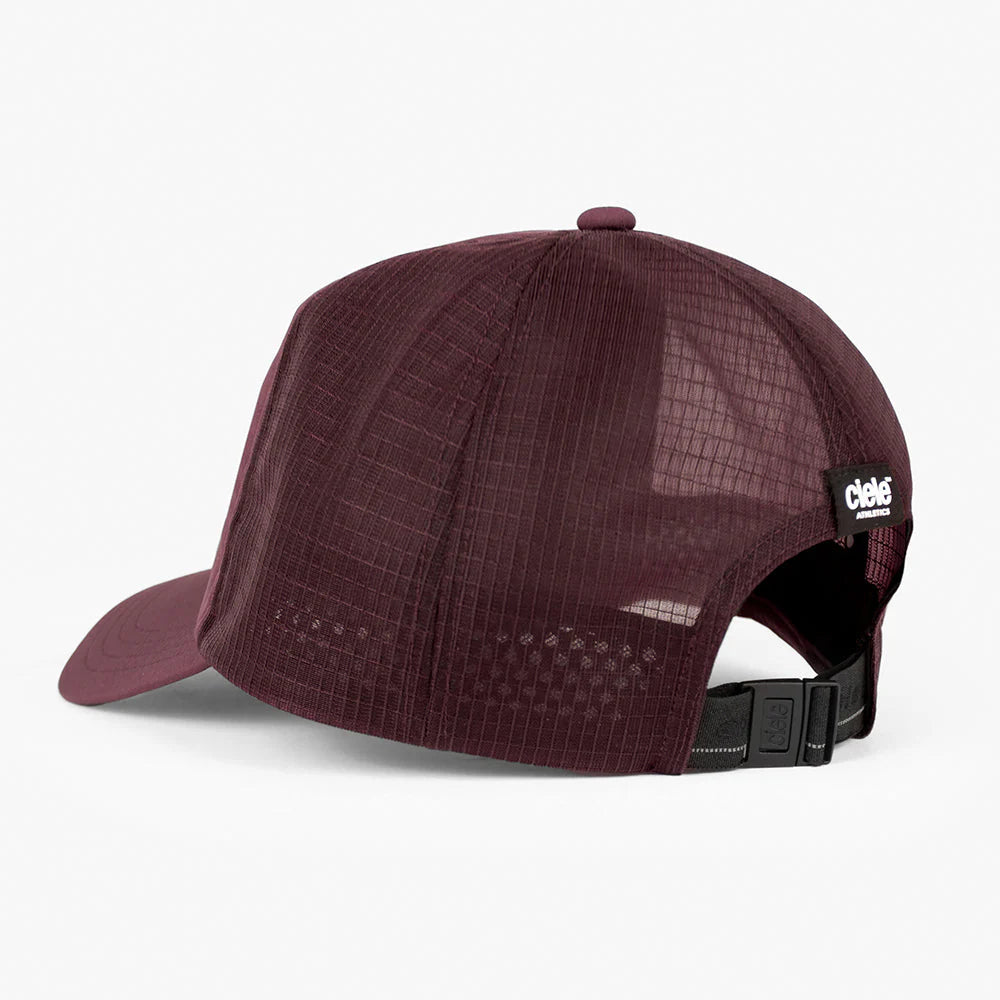TRLCapSC - Comp - Onehundred by Ciele in dark burgundy with higher crown for faster cooling, adjustable running cap for outdoor use in Canada