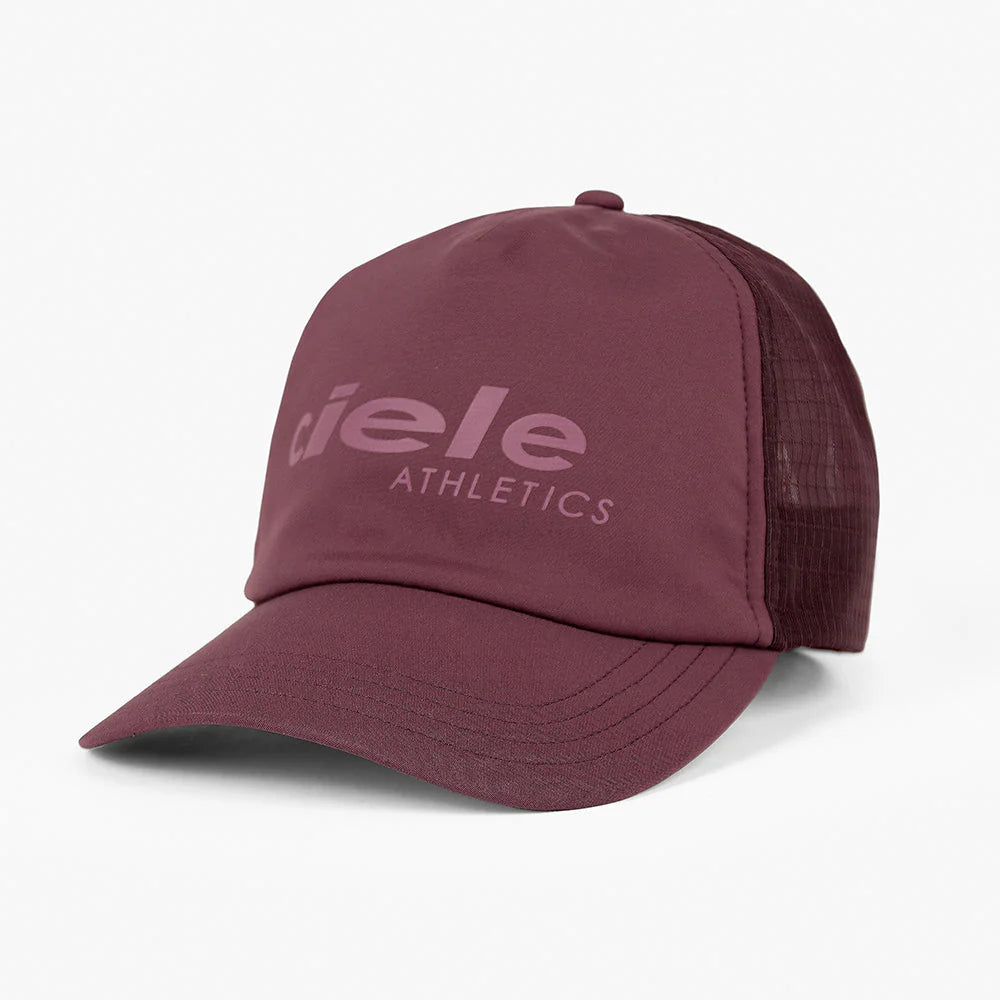 TRLCapSC - Comp - Onehundred in dark burgundy by Ciele, breathable running cap with higher crown for improved air circulation and cooling