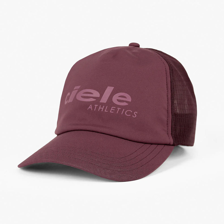 TRLCapSC - Comp - Onehundred in dark burgundy by Ciele, breathable running cap with higher crown for improved air circulation and cooling