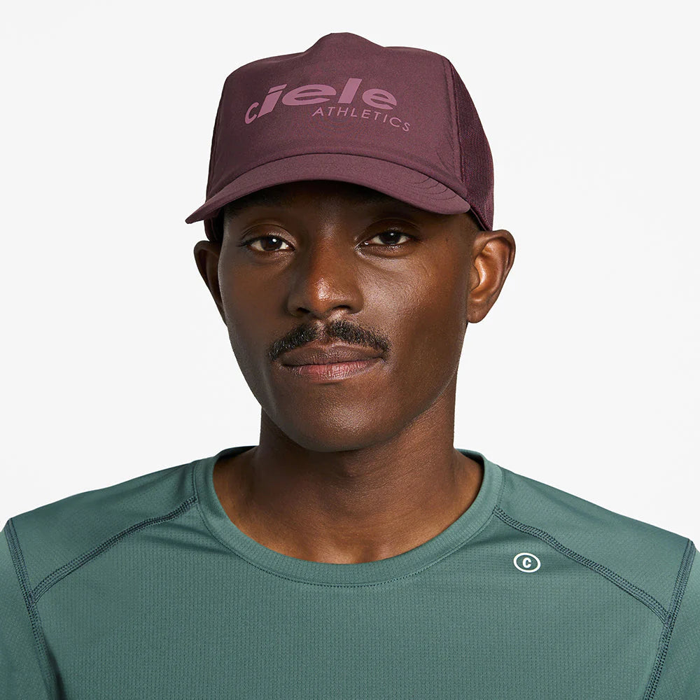 TRLCapSC - Comp - Onehundred by Ciele in dark purple with higher crown for better air circulation, soft fit cap ideal for running and outdoor use