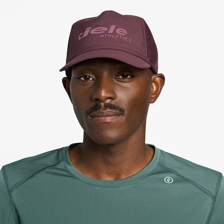 TRLCapSC - Comp - Onehundred by Ciele in dark purple with higher crown for better air circulation, soft fit cap ideal for running and outdoor use