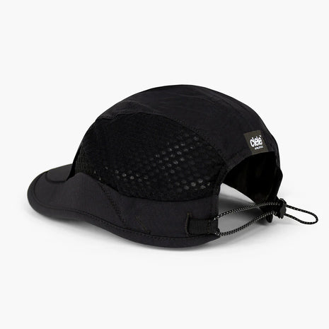 FSTCap-Elite-Ethereal by Ciele in black, ultra-lightweight technical running cap with breathable mesh and adjustable fit ideal for running and training