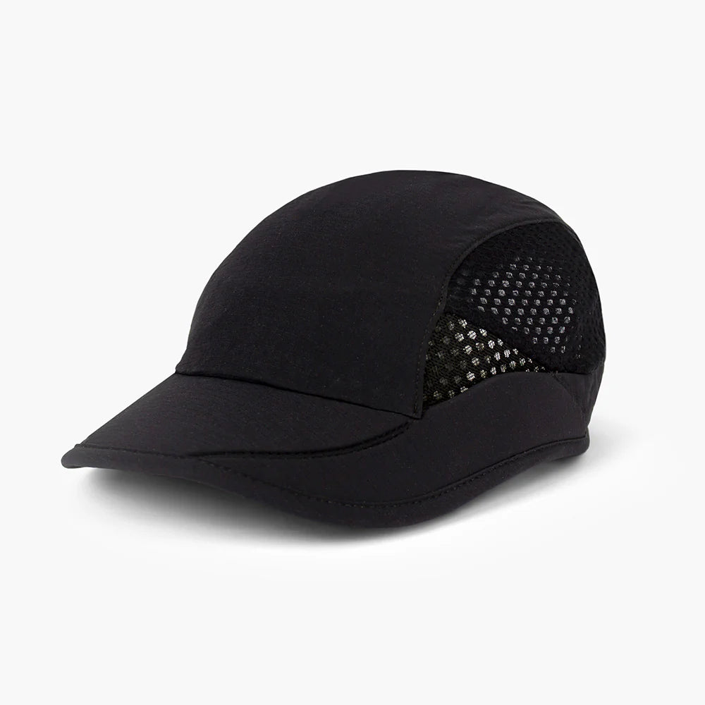 FSTCap-Elite-Ethereal by Ciele in black with lightweight breathable mesh, ultra-light technical running cap for Canada runners and outdoor use