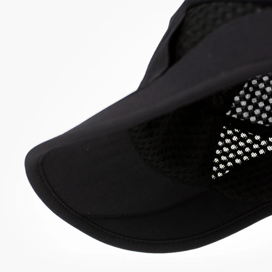 FSTCap-Elite-Ethereal by Ciele in black with lightweight breathable mesh, ultra-light running cap ideal for technical running and outdoor use in Canada