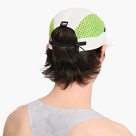FSTCap-Elite-Ethereal by Ciele in white and green, ultra-light technical running cap designed for performance and breathability in Canada