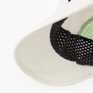 FSTCap-Elite-Ethereal by Ciele in light beige with black mesh, ultra-lightweight technical running cap designed for performance and comfort