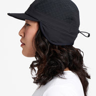 GOCap-FLTWND-UltraIconic by Ciele in black with fold-away ear flaps, cold weather running cap designed for storm protection in Canada