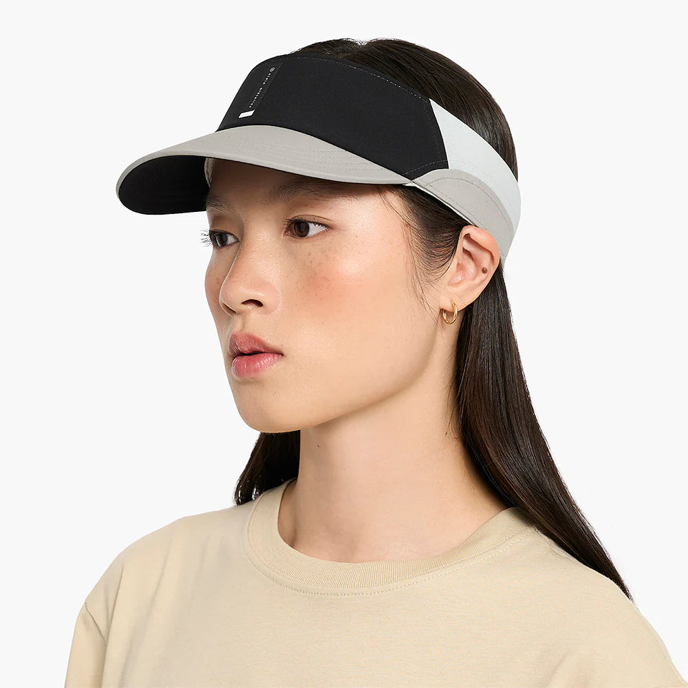 FSTVisorSC - Comp - IconicVC by Ciele in black and grey with quick adjust closure, soft curved brim, lightweight Flexweave fabric ideal for running