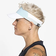 FSTVisorSC - Comp - IconicVC by Ciele in light blue and white with quick adjust closure and soft curved brim for running and outdoor use