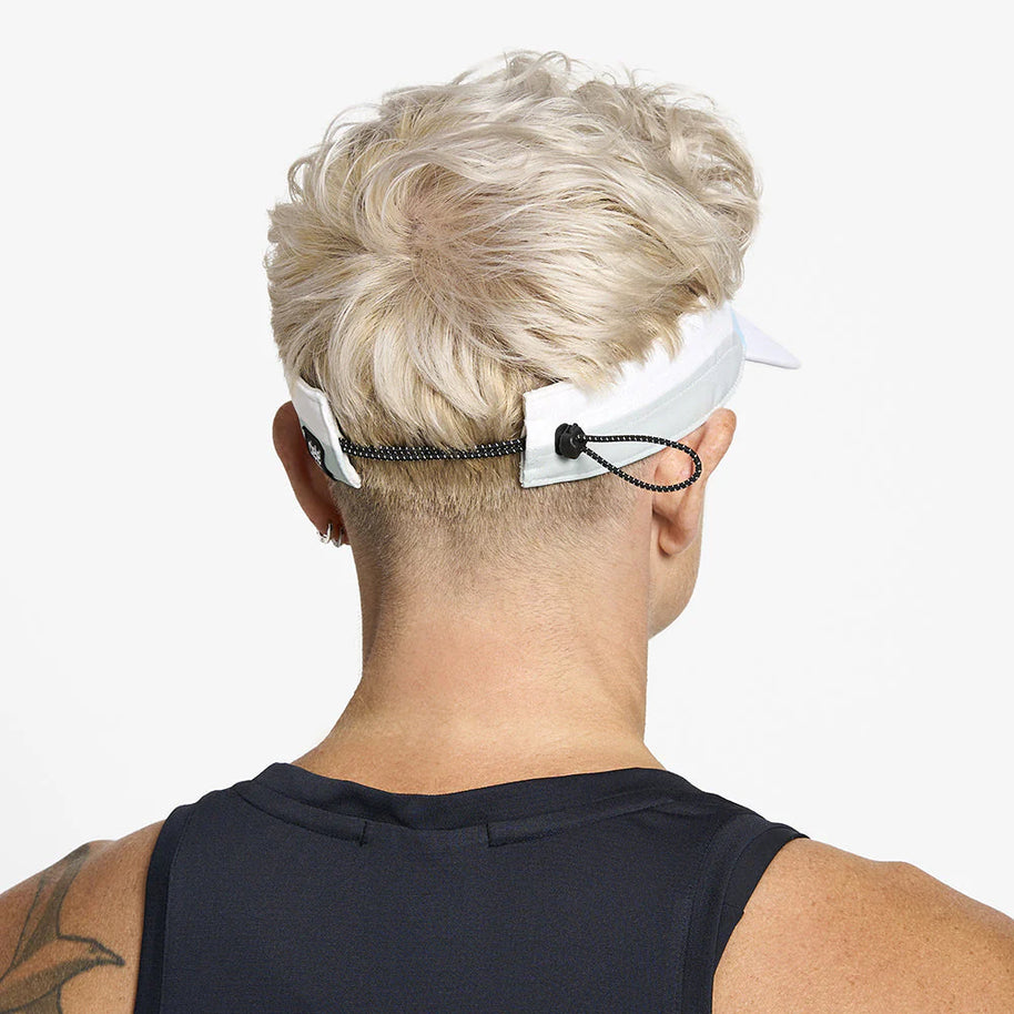 FSTVisorSC - Comp - IconicVC by Ciele in white with quick adjust closure, soft curved brim, lightweight visor for running and outdoor use