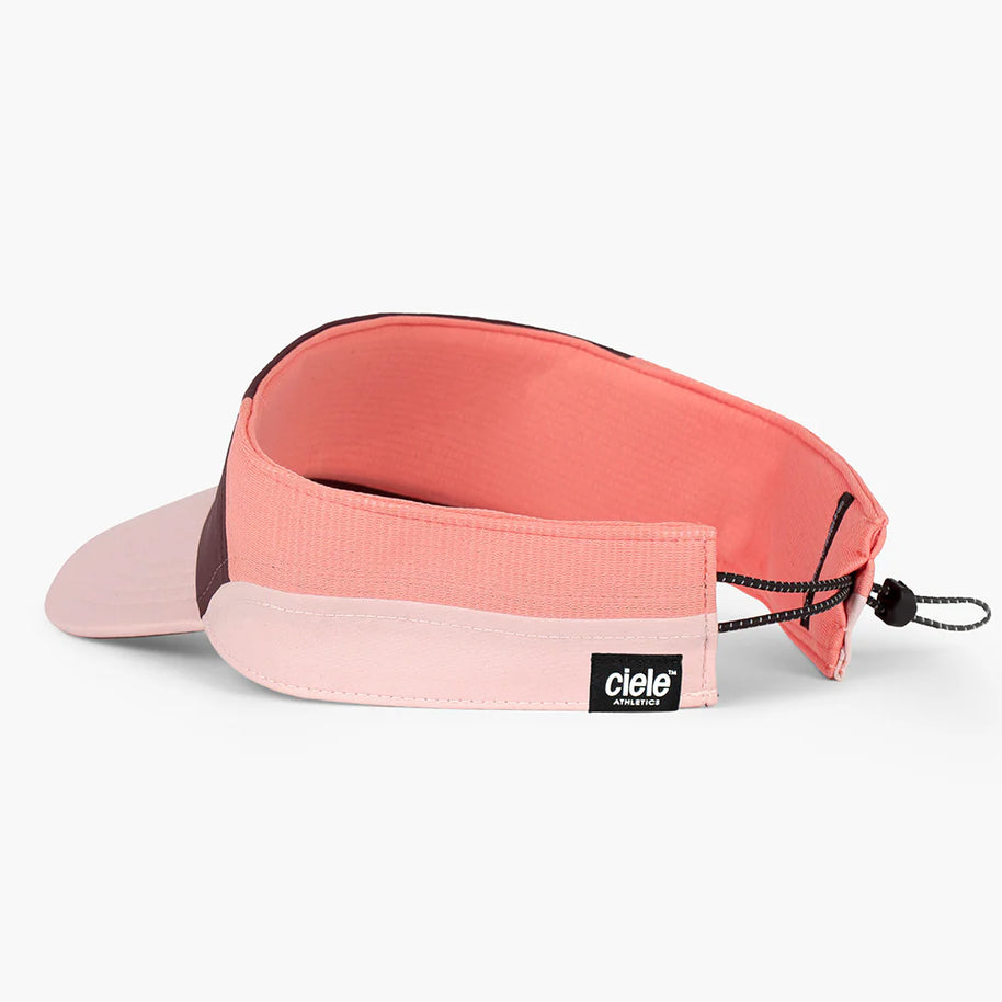 FSTVisorSC - Comp - IconicVC by Ciele in pink and coral with quick adjust closure, soft curved brim, Flexweave fabric for running and outdoor use