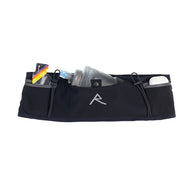 UL 1L Running Belt by Raide Research in black with hydration bottle and storage pockets, lightweight for road and trail running sessions