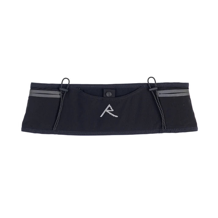 UL 1L Running Belt by Raide Research in black, lightweight trainer belt for hydration and nutrition on road and trail runs