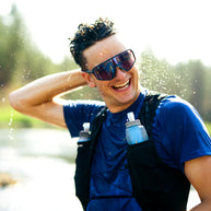 Ultra Flask + 500ml Filter Kit by Hydrapak in blue, lightweight water system with compact filter for safe hydration during outdoor running and hiking