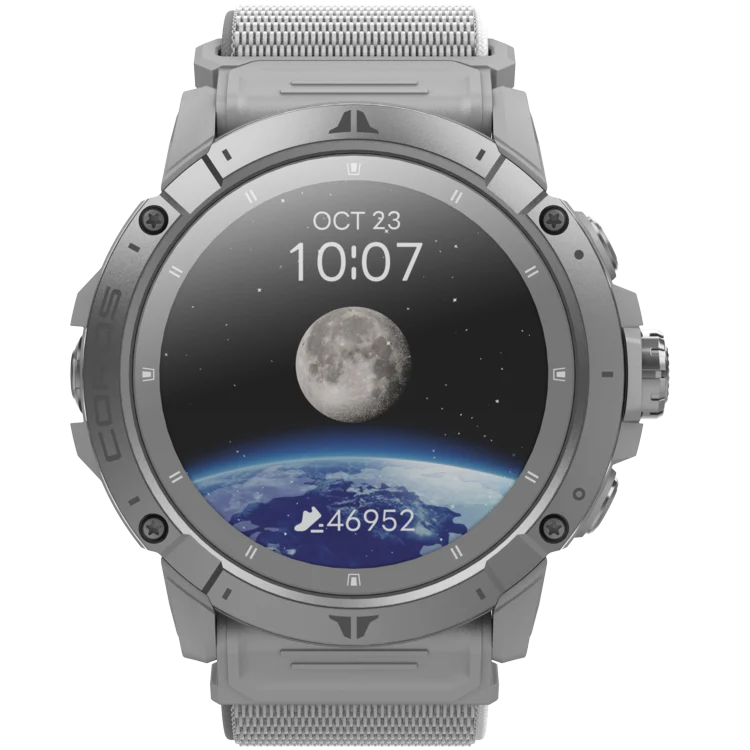 VERTIX 2S GPS Adventure Watch by Coros in gray with dual-frequency GPS, 10 ATM water resistance, heart rate sensor for outdoor use