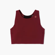 FST Bra - Women by Ciele in deep red, medium-support sports bra with lightweight comfort and functional storage for running