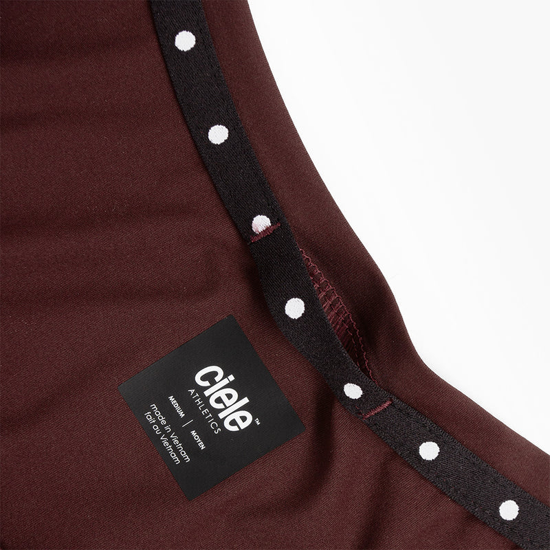 Dly Long Sleeve - Women by Ciele in deep burgundy with four-way stretch, UPF 50+, COOLmatic PLUS fabric for long runs and cooler temps