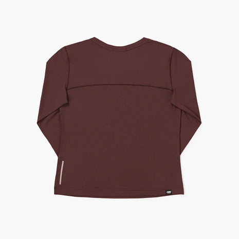 Dly Long Sleeve - Women by Ciele in brown with four-way stretch, UPF 50+, COOLmatic PLUS for running and outdoor protection