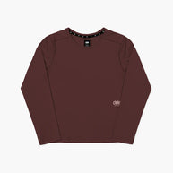 Dly Long Sleeve - Women by Ciele in dark brown, four-way stretch, UPF 50+ performance top for running and outdoor use