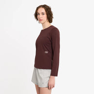 Dly Long Sleeve - Women by Ciele in dark brown, four-way stretch, UPF 50+, COOLmatic PLUS, performance top for running and outdoor use