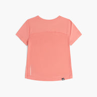 DLY T-Shirt - Women by Ciele in coral pink, lightweight running tee designed for comfort and performance on trails or pavement