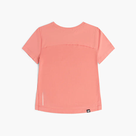DLY T-Shirt - Women by Ciele in coral pink, lightweight running tee designed for comfort and performance on trails or pavement