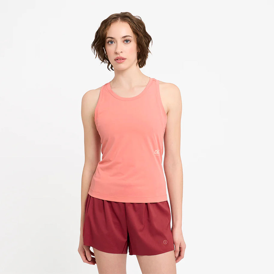 DLY Singlet - Women by Ciele in coral lightweight running singlet designed for comfort and performance in hot weather runs