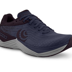 Ultrafly 5 - Women by Topo Athletic in navy and black with cushioning and stability, lightweight road running shoe made in USA