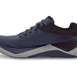 Ultrafly 5 - Women by Topo Athletic in blue and dark purple, cushioned road running shoe with stability and medial post support