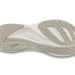 Outsole of the Topo Ultrafly 5 women's road running shoe in Tan/White