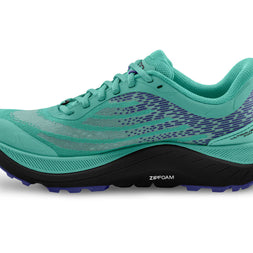 Ultraventure 4 - Women by Topo Athletic in teal and purple with plush platform and roomy toe box for trail running and outdoor use