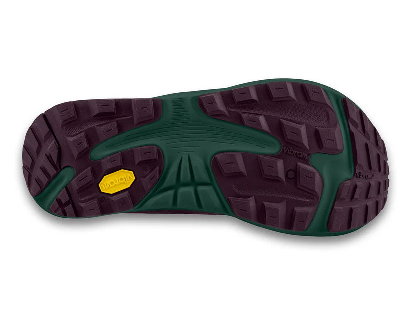 Ultraventure 4 - Women by Topo Athletic in dark green and purple with durable Vibram sole for trail running and outdoor use