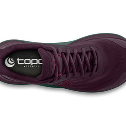 Ultraventure 4 - Women by Topo Athletic in dark purple with plush platform and roomy toe box for comfortable trail running and outdoor use