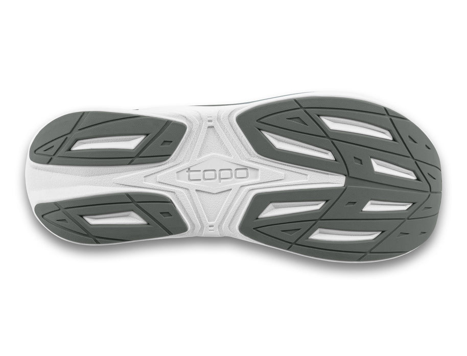 Outsole of the Topo Phantom 4 women's road running shoe in Grey/Grey