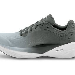 Inner side of the Topo Phantom 4 women's road running shoe in Grey/Grey