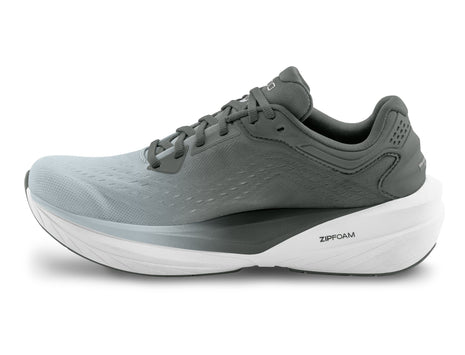Inner side of the Topo Phantom 4 women's road running shoe in Grey/Grey