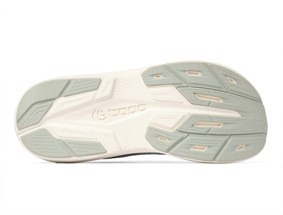 Outsole of the Topo Magnifly 6 women's road running shoe in Sage/Cream