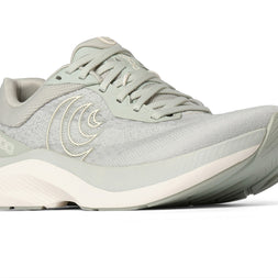 Topo Magnifly 6 women's road running shoe in Sage/Cream, front three-quarter view