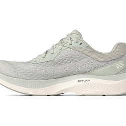 Inner side of the Topo Magnifly 6 women's road running shoe in Sage/Cream