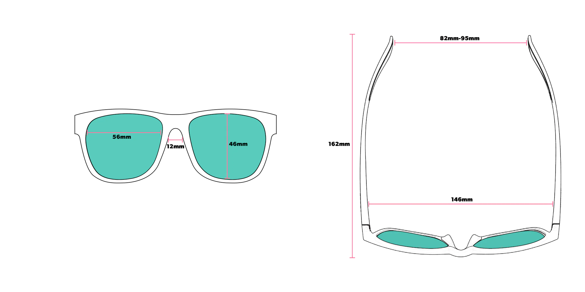 Gold Digging With Sasquatch by Goodr in teal and pink, lightweight glasses with bold frame, ideal for casual outdoor use