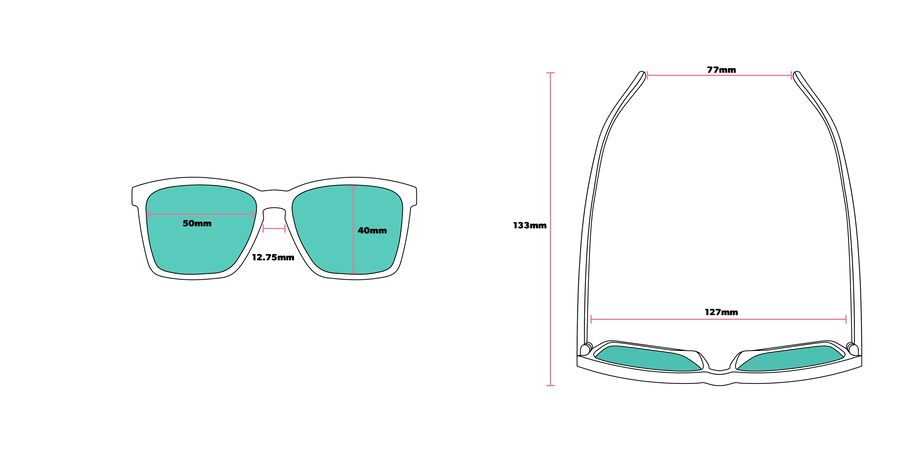 Middle Seat Advantage by Goodr in teal with mirrored reflective lenses, petite slim fit frame for smaller faces, ideal for running and outdoor use