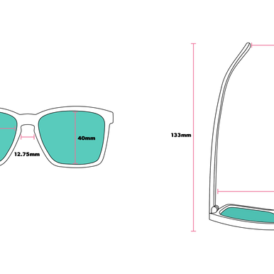 Middle Seat Advantage by Goodr in teal with mirrored reflective lenses, petite slim fit frame for smaller faces, ideal for running and outdoor use