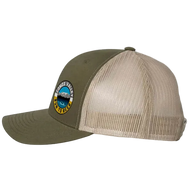 Run to Beer Hats (2025) in olive and beige by Run To Beer, mesh back hat supporting event costs and outdoor running community use