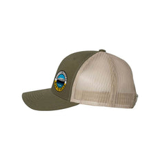 Run to Beer Hats (2025) in olive and beige by Run To Beer, mesh back hat supporting event costs and outdoor running community use