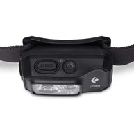 Storm 450 Headlamp by Black Diamond in black, dual-fuel waterproof headlamp with high brightness for rugged outdoor adventures