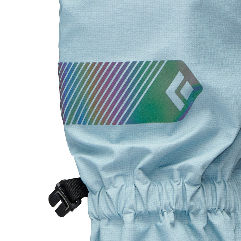 UL Overmitts by Black Diamond in light blue with waterproof breathable recycled nylon shell, designed for ultralight hiking and running