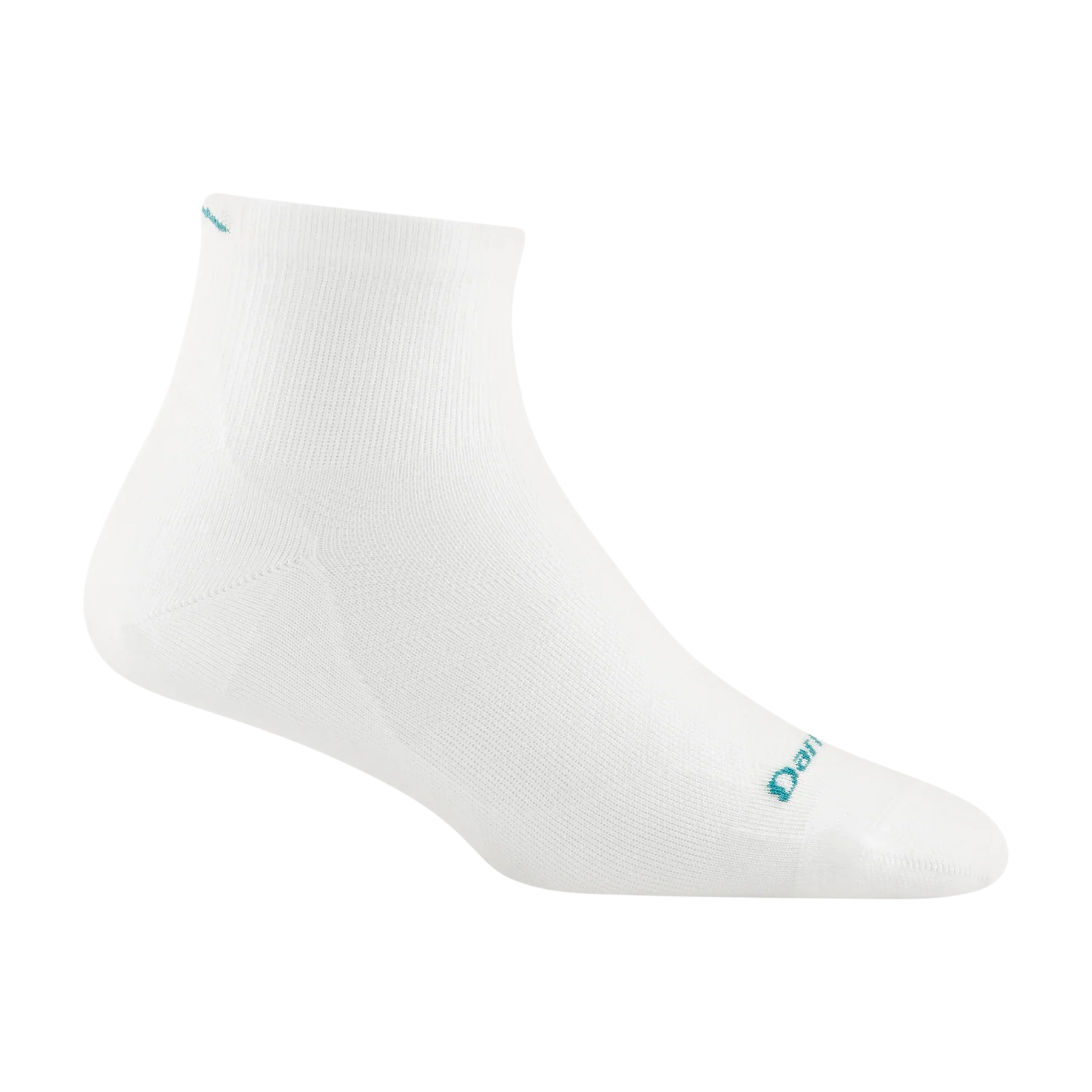Run Quarter Ultra-Lightweight w/Cushion Running Sock - Women by Darn Tough in white with ankle coverage, breathable fit for running and training